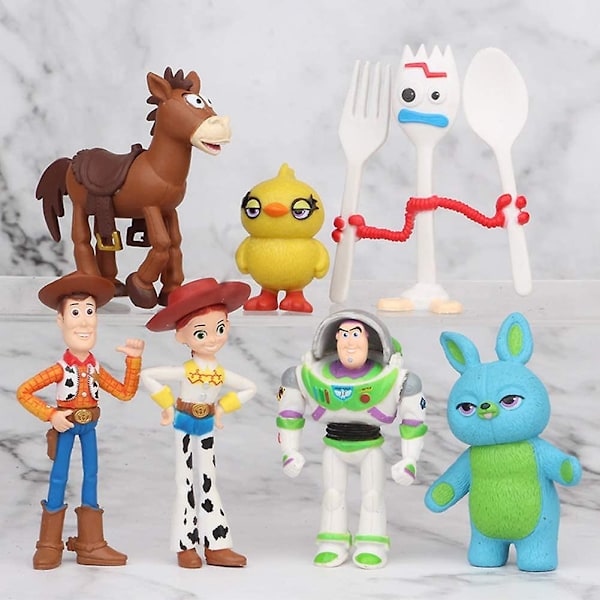 2024, 7 stk Legetøjshistorie Kage Toppers Figurer legetøjshistorie Cupcake Topper Legetøjshistorie Party Figurer Tegneserie Actionfigurer kage dekoration til (FMY)