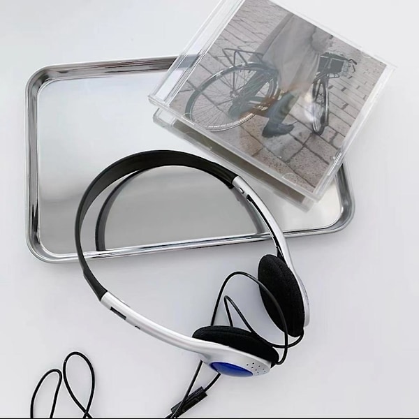 Hovedtelefoner Y2k Personlighed Retro Headset Sort Mode Stil Headset Over Øret Silver
