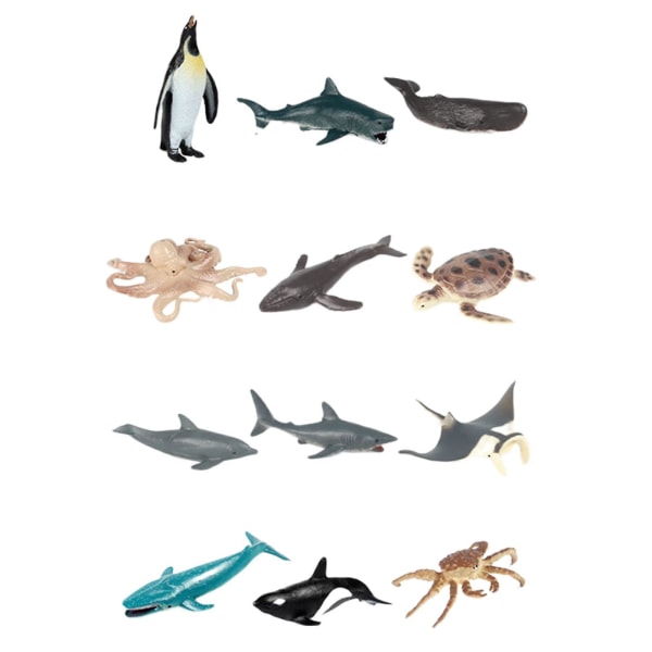 12st Djurmodell Miniatyrdjur Statyer Heminredning Havsdjur (FMY) Sea Animals 8.5x20cm