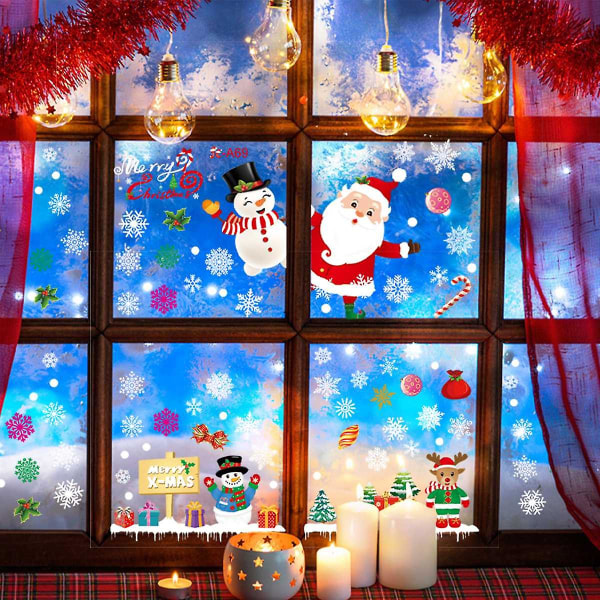 Jul Fönsterdekor Vägg God Juldekorationer för hemmet 2023 Navidad Kerst Noel Natal Xmas Ornaments Decor New Year (FMY) sticker style 7