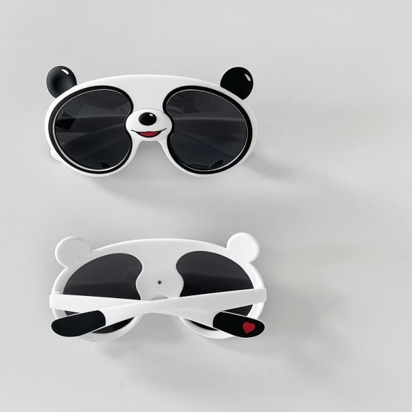 Aveki Cute Animal Girls Barnstorlek Exposed Panda Ear Large Cat Eye Solglasögon (FMY)