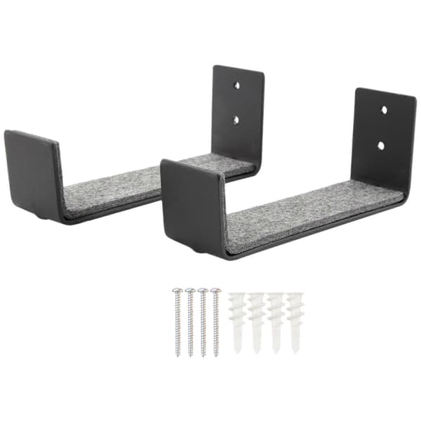 1 Set Surfbräda Väggställ, Surfbräda Ställ för Väggmontering Förvaring för Shortboards och Longboards (FMY) Black
