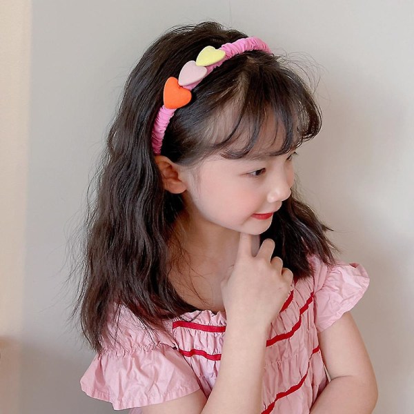 Børnehårbøjle med hjertedekoration, fe-pandebånd Candy-farve Sødt hjerte i koreansk stil hovedbeklædningsgave til lille pige(grøn),wz-1444 (FMY)
