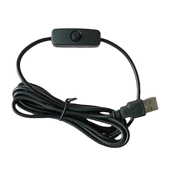 Universal USB-kabel USB-strømadapter med tænd/sluk-knap Oplader datakabel (FMY) Black 501 switch