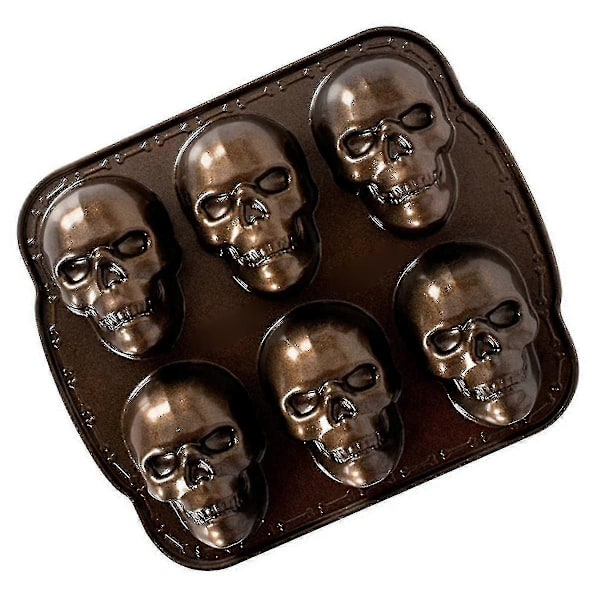 Ware Halloween Bakeware, Haunted Skull Cakelet Pan, Bronze-yujia  (FMY)