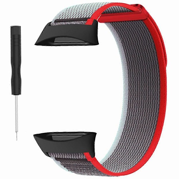 Til Polar Vantage Urrem Nylon Loop Justerbar Armbånd (FMY) Red Grey