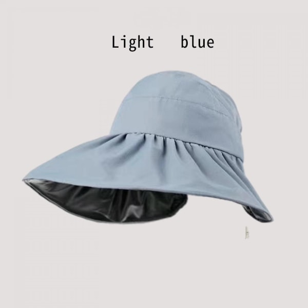 Uv Anti-ultraviolett luft Top Solhatt Dam Svart Fiskarhatt i plast Sommarsolhatt-----ljusblå (FMY)