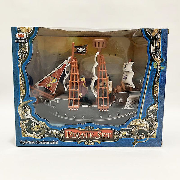 Piratskeppsmodell för barn, leksaksmodell, seglande piratskepp, present till barn (FMY) Small size 2 doll