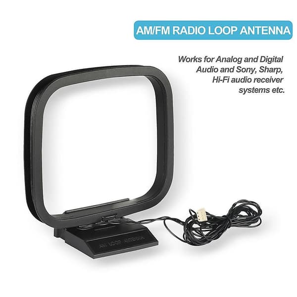 AM/FM Loop Antenne 3-benet Stik Til HIFI Receiver Audio System As shown