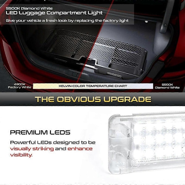 2st 18-SMD LED Bagageutrymmeslampor Lastutrymmesbelysning För Volvo S60 XC90 V70 V50 S40 S80 C30 XC70 C70 (FMY) White