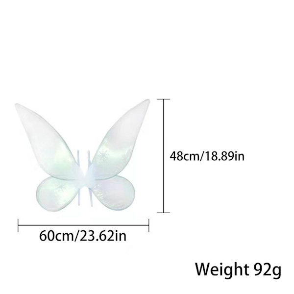 Lasten siivet juhlat Perhossiivet Unisex Keiju Enkeli Siivet Props Aikuisen Siivet Uusi (FMY) white
