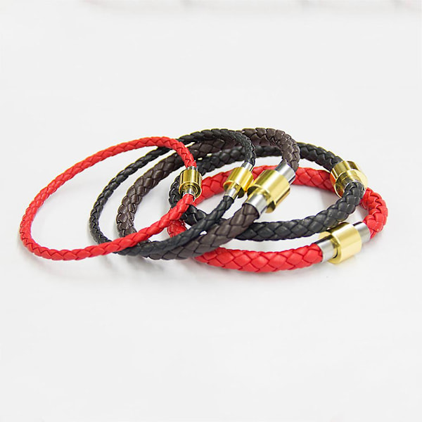 Kabbalah Armband Äkta Läder med Titanstål Spänne Justerbar Armband (FMY) 2