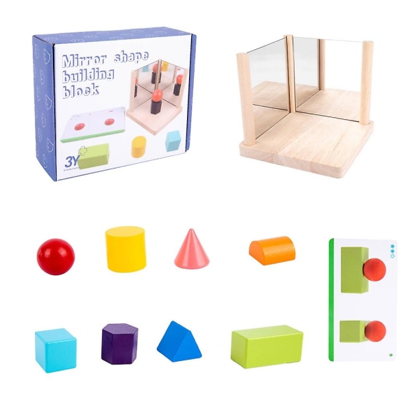 Geometria Kognition Blocks Puinen pinottava lelu Geometrinen rakennuslelu Aivoja kehittävä tiivistävä lelu lapsille 3+ lahja (FMY)