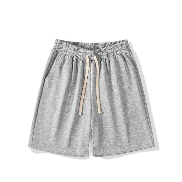 Sommer Løbeshorts til Mænd Casual Jogging Sport Shorts Ensfarvet Snøre Løse Tørre Gymnastik Sports Shorts(FMY) GRAY S