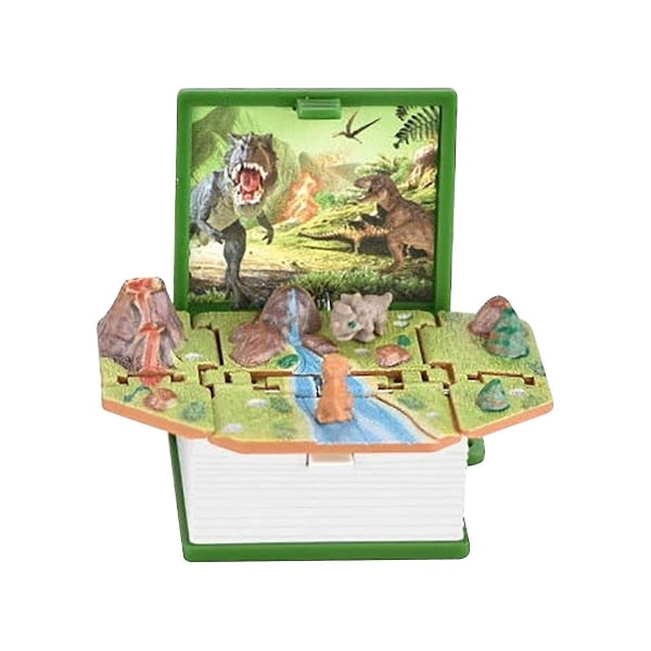 3d tredimensionell Dinosaur Folding Bounce Book Mini Nyckelring Dinosaur World Pendant Toy (FMY)