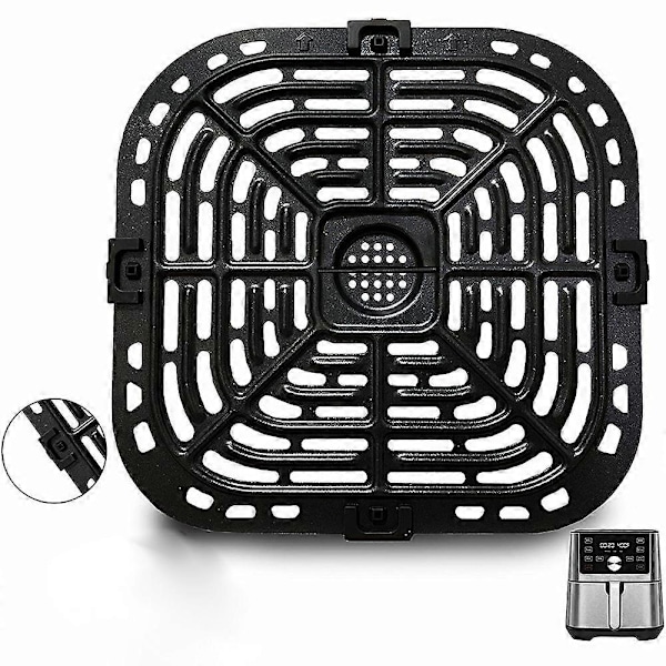 Air Fryer Erstatnings Grillpanne for Instant Vortex Plus 6QT, Grillplate med Gummiknotter (FMY)