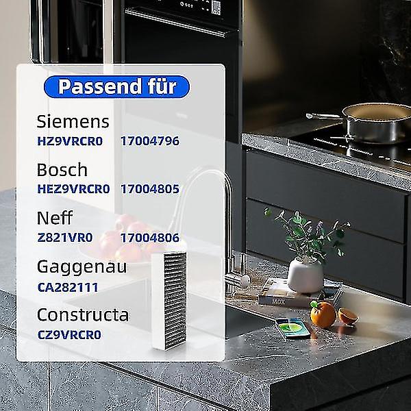 2024 4 stk aktivt karbonfilter for viftedeksel Siemens Hz9vrcr0 17004796 / Bosch Hez9vrcr0 17004805 / Neff Z821vr0  (FMY)