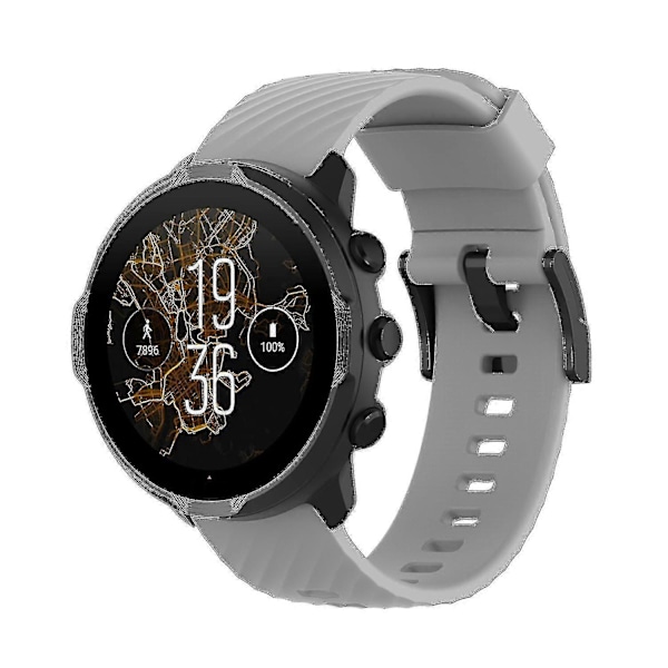 For Suunto 7 Solid Farge Silikon Klokkereim (FMY) Grey