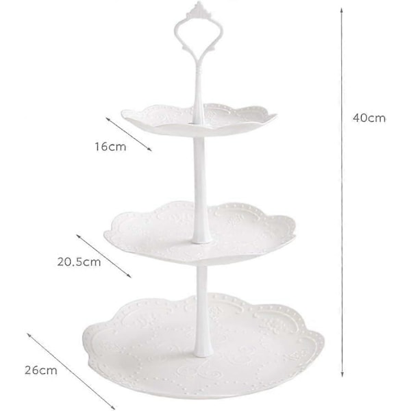 Arvet Behone 2-delt Display Stativ Kagefad Cupcake Stativ 3-lags Serveringsfade Cupcacks Frugt Mad Stativ (FMY)