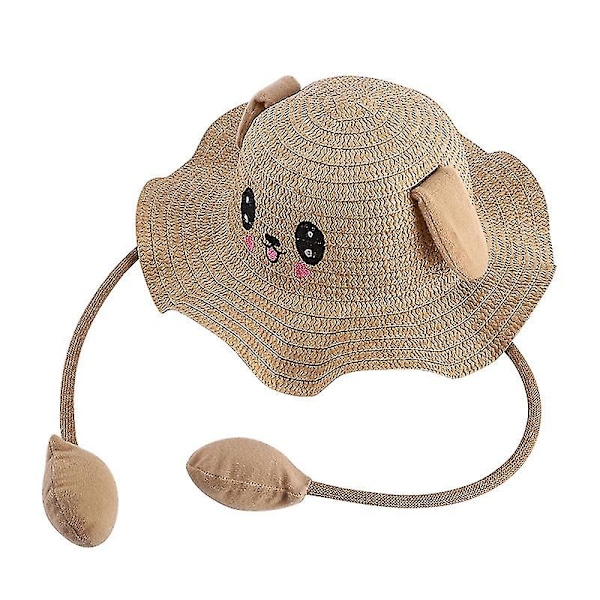 Barnens Sommarhatt med Kaninöron som Rör sig (FMY) dark pink