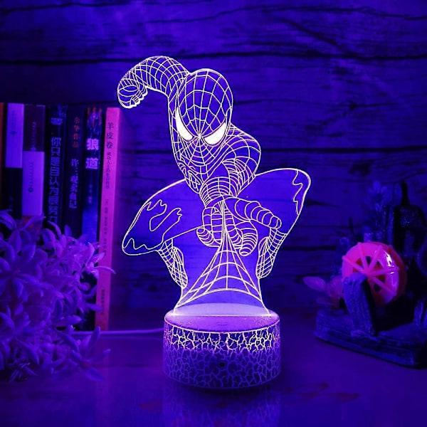 Hämähäkkimies 3D Yövalo Lamppu Marvel Toimintahahmo Spider Man Yövalo (FMY)