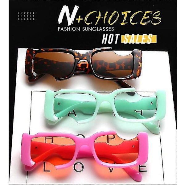 Hip-hop Neliö Aurinkolasit Naiset Miehet Off Notch Reikä Design Valkoiset Aurinkolasit Siniset Naiset Vintage Shados Silmälasit UV-suoja_LL_a05 (FMY) Jelly Gray