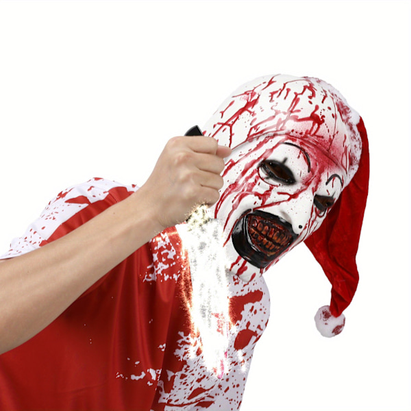 2-pack Halloween Läskig Latex Clownsmask Set - Inkluderar Halshängande Tillbehör, Perfekt för Halloweenfestkostym, Boll Cosplay, Skräck P  (FMY) Mask + Neck Hanging