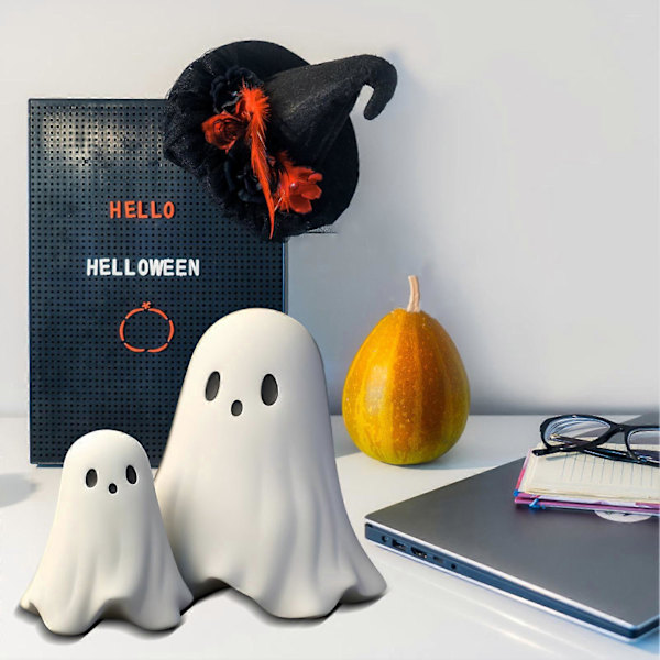 1/2/5 stk Halloween Spøkelsesfigur Skummel Kjærlighet Hjerte Midtre Finger Liten Spøkelse Harpiks Statue Skulptur Hjem Kontor Skrivebord Dekorasjon Ornament (FMY) C