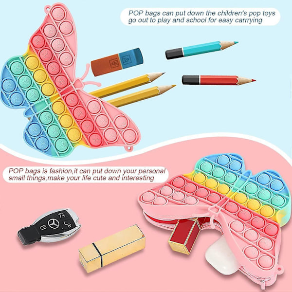 Pop Fidget -laukku tytöille, Fidget-lelulaukku Push Bubble Popper -käsilaukku Crossbody-laukku tytöille ja naisille, Stressiä lievittävät Fidget-koulutarvikkeet (FMY)