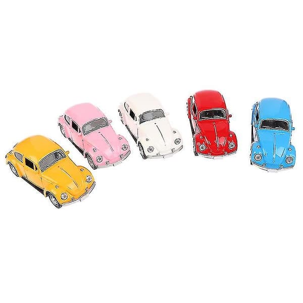Retro Beetle Diecast Pull Back Bilmodel Legetøj Til Børn Gave Dekoration Figurer  (FMY) White