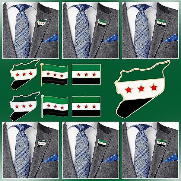 Syyrian itsenäisyyden vapauden lippu -rintaneula Syyrialainen rintakoru (FMY) Style1