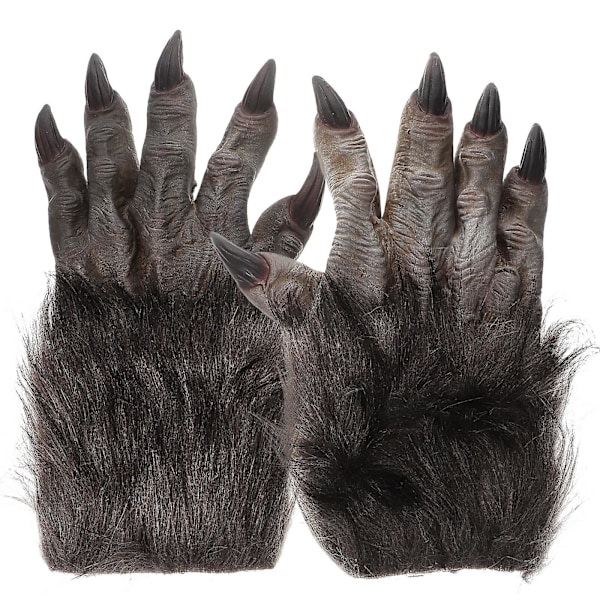 Talvihansikkaat Werewolf-kädet Werewolf-rekvisiitta Halloween-suden kynsihanskat Suden puku (FMY) Grey M