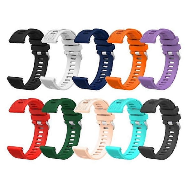 For Garmin Forerunner 245 Music 20mm Silikon Twill Klokkereim (FMY) White