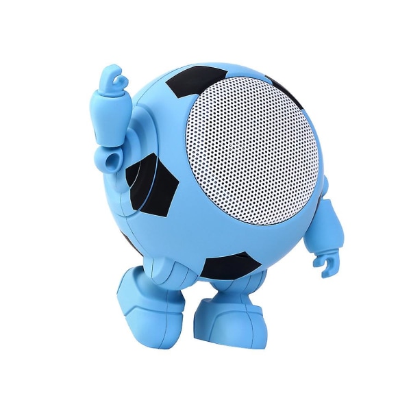 Bluetooth-robothøjttaler Sød bærbar lille stål Bluetooth-lyd trådløs (fodboldblå) (FMY)