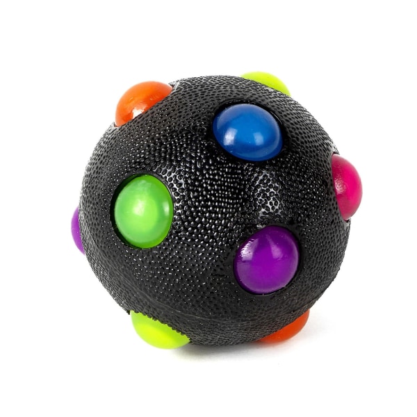 Upplyst hundboll, självgående hundboll, hoppande aktiveringsboll, hundskakboll, leksak, blinkande boll, elastisk husdjursträningsleksak (FMY) black S