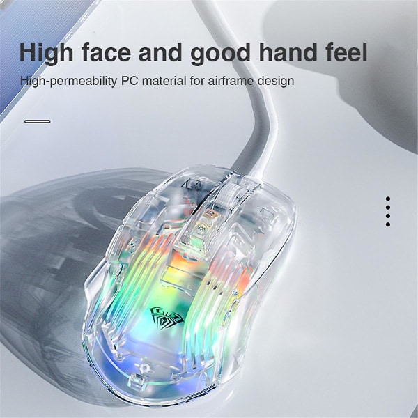 Aula S80 Wired Gaming Mouse Transparent Ergonomic Computer Mouse 7200 Macro Programming Esports Mic (FMY)