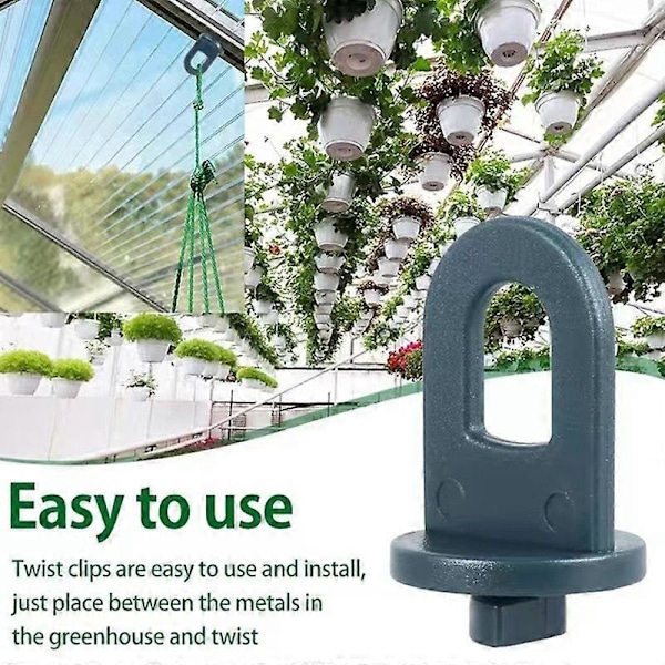 50 stk. Drivhus Twist Clips Plast Drivhus Fastgørelsesclips til Aluminium Drivhus Isolering Net Skygge (FMY)