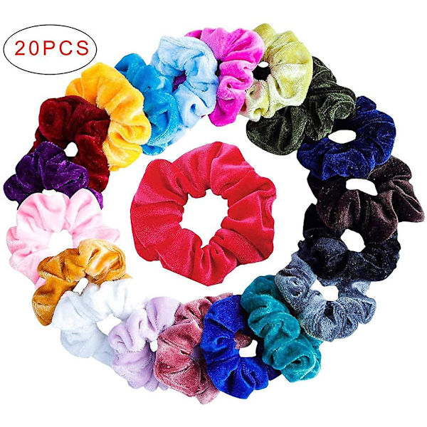 Hårskrubb Sammet Elastiska Hårband Scrunchy Hårsnoddar Rep Scrunchie (Slumpmässig Färg)  (FMY)