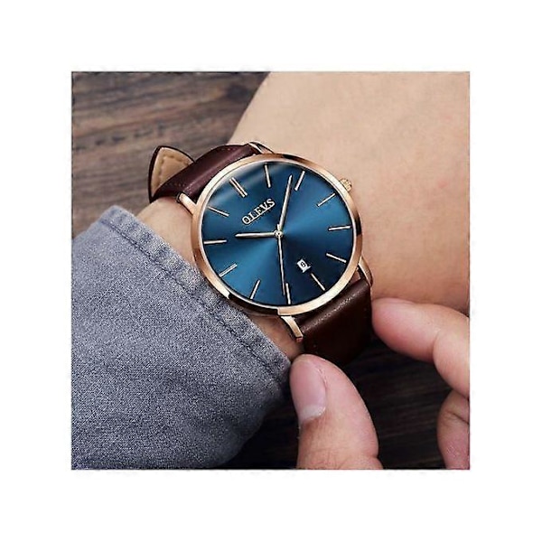 Ultratunn Quartz Klocka Herr OLEVS Lyx Roséguld Herrklocka (FMY)