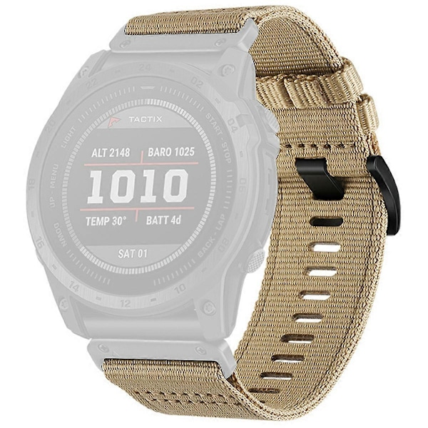 Urrem til Garmin Fenix 8 51mm/ Enduro 3/ Instinct 2X Universal 26mm Quick Release Nylon Canvas Urrem (FMY) Khaki