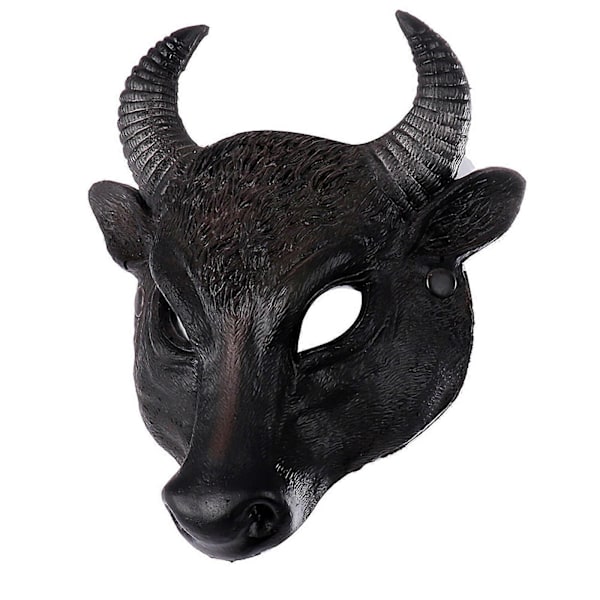 Påsk Karneval Party Halv Ansikte Skum Realistisk Tjurhuvud Mask Party Masker (FMY) Black