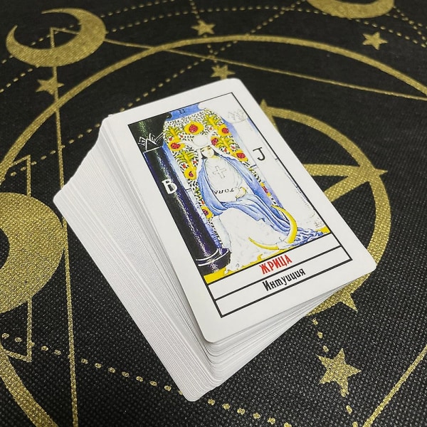 Tarotkort og tarotbok på russisk for nybegynnere brettspill spådomskort verktøy astrologi hekseri (FMY)