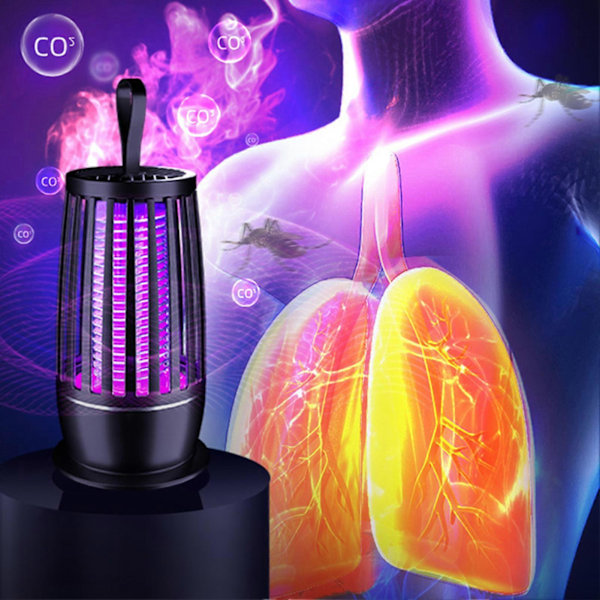 Elektrisk mygglampa för hushållsbruk Multifunktionell avvisande fälla för sommaren (FMY) Black