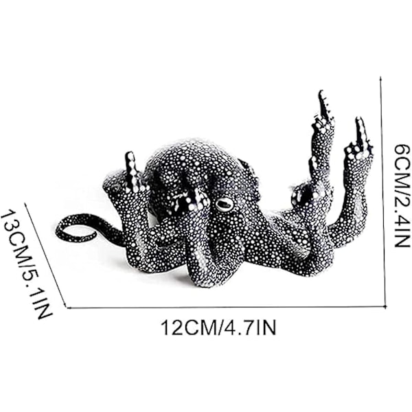 Blekksprutstatue med mellomfingeren, frekk lysende gestusblekksprut (FMY) Black
