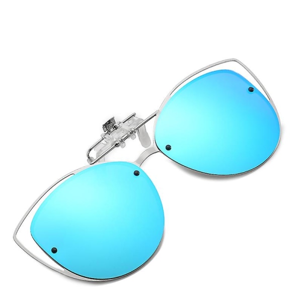 Polariserte kjøresolbriller med klips-på-klipning for kvinner med funksjonsegnet, vintage Cat Eye utendørssolbriller for damer-blå (FMY)