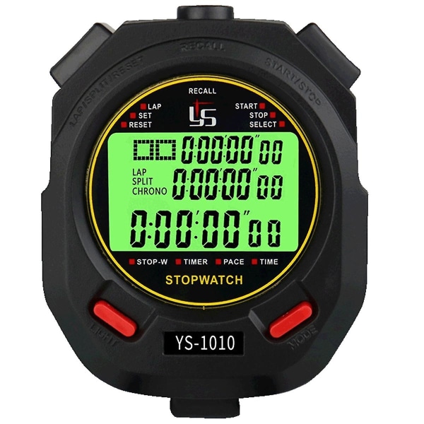 Digital Sport Stoppur Timer 30 spår Lysande Stoppur Professionell Chronograph Counter Outdoor Training Timer (FMY)