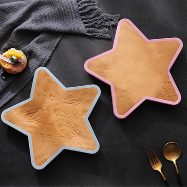 Kageform Non-stick Fleksibel Silikone Gel Stjerneformet Bageform til Fødselsdag (FMY) Blue