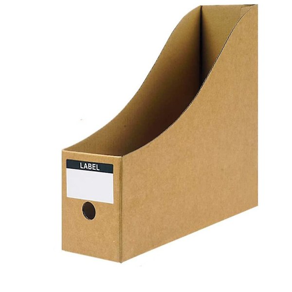 1 pakke magasinstativ i kraftpapp med bokhyllefliker, skrivebordsfilorganisering (90*260*270 mm) (FMY)