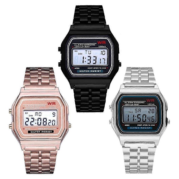 Nyt LED Digitalt Vandtæt Quartz Armbåndsur (FMY) Rose