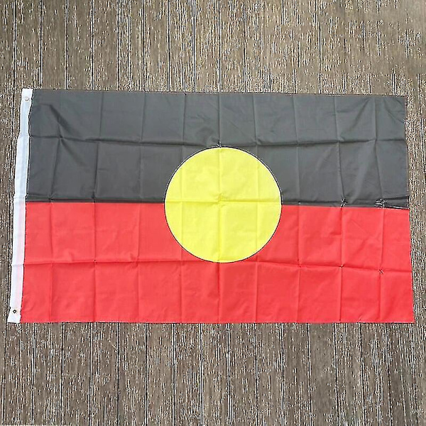90x150cm anpassad flagga australiensisk aboriginal flagga utomhus polyester flagga - XC  (FMY) White 90 x 150cm